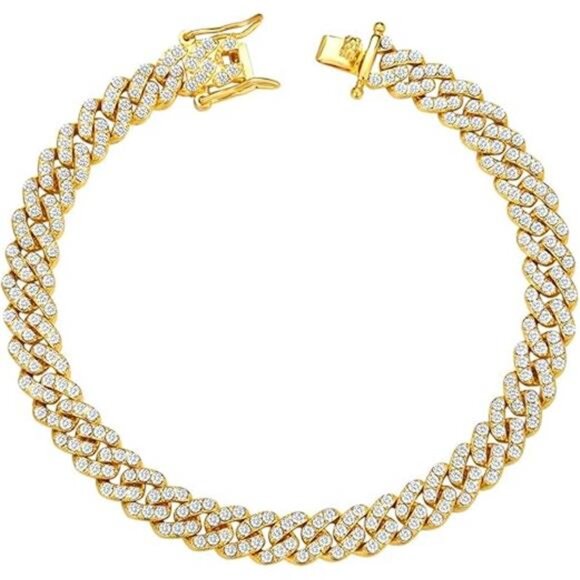 Cuban Link Anklets for Women Plus Size Large Ankle Bracelets Gold Silver - Picture 4 of 4